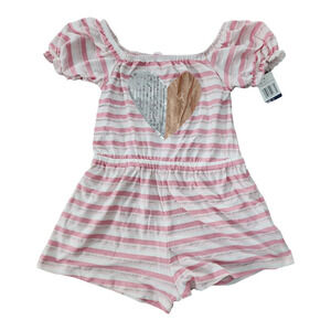 NWOT Young ❤️ Hearts Toddler Girl Tropical Romper 5